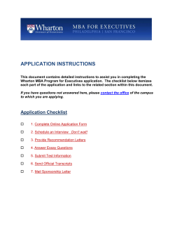 application instructions - Wharton Executive MBA