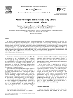 Multi-wavelength immunoassays using surface plasmon