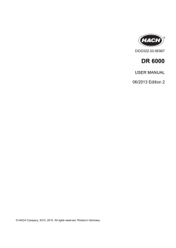 DR 6000 Spectrophotometer User Manual
