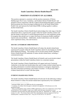 South Canterbury District Health Board`s POSITION STATEMENT