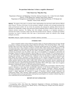 Pre-purchase behaviour: Is there a cognitive dissonance?