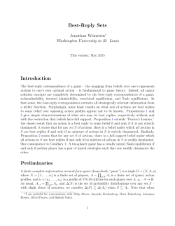 Best-Reply Sets Introduction Preliminaries