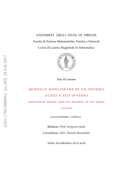 Modello nonlineare di un sistema audio e suo inverso