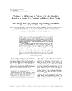 Theta-power Differences in Patients with Mild Cognitive Impairment