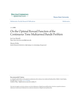 On the Optimal Reward Function of the Continuous Time Multiarmed
