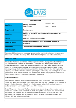Job Description Job Title: Carbon Reduction Coordinator Version