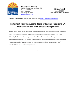 Statement from the Arizona Board of Regents Regarding UA Men`s