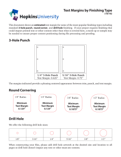 Text Margins by Finishing Type 3-Hole Punch