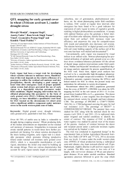QTL mapping for early ground cover in wheat (Triticum aestivum L