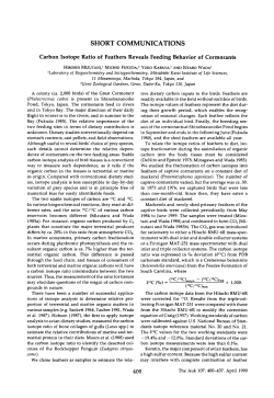 Carbon Isotope Ratio of Feathers Reveals Feeding Behavior of