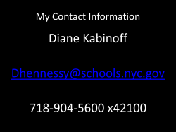 The Key to Success - Middle School 181 Guidance department