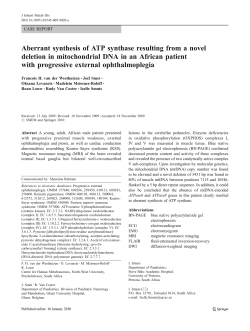 Aberrant synthesis of ATP synthase resulting from a novel deletion