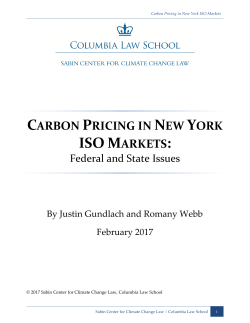 Carbon Pricing in New York ISO Markets