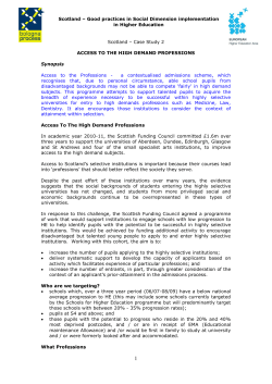 Scotland Access to High Demand Professions