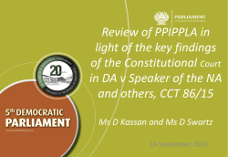 Review of PPIPPLA in light of key findings of the Constitutional Court