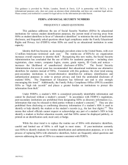 FERPA and Social Security Numbers