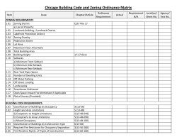 Chicago Building Code and Zoning Ordinance Matrix