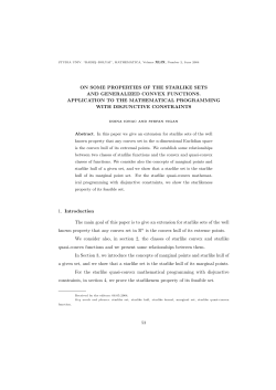 ON SOME PROPERTIES OF THE STARLIKE SETS AND