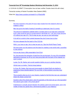 Transcript from 36th Knowledge Seekers Workshop held November