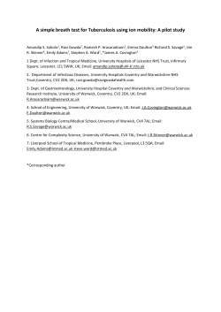 A simple breath test for Tuberculosis using ion mobility: A pilot study