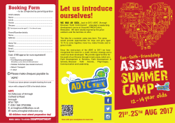 Assume Summer Camp Brochure