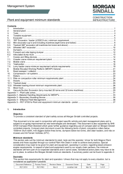 Management System Plant and equipment