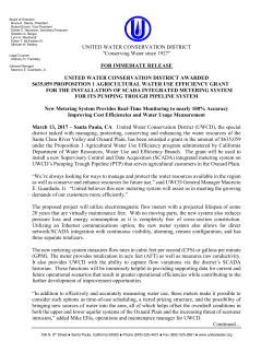 UNITED WATER CONSERVATION DISTRICT &ldquo;Conserving Water