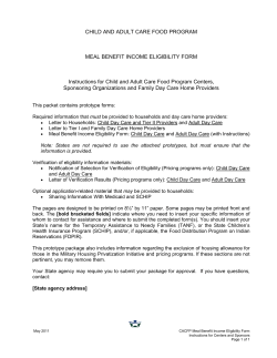 Meal Benefit Income Eligibility Form