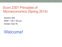 Eco 101 Principles of Microeconomics