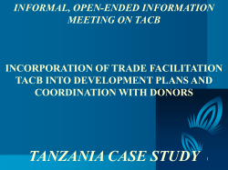TRADE FACILITATION IN TANZANIA