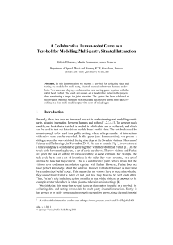 A Collaborative Human-robot Game as a Test