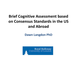 Brief Cognitive Assessment based on Consensus