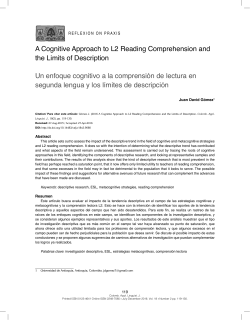 A Cognitive Approach to L2 Reading