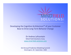 Developing the Cognitive Architecture&trade; of your Customer Base to