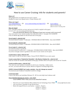 How to use Career Cruising - Osgoode Township High School