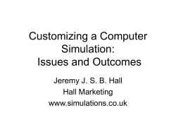 Customizing a Computer Simulation