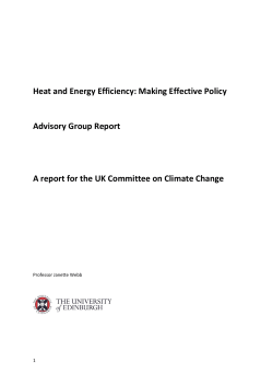 Heat and Energy Efficiency: Making Effective Policy Advisory Group