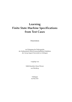 Learning Finite State Machine Specifications from Test Cases
