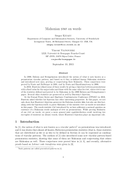 Mahonian STAT on words - CIS Personal Web Pages