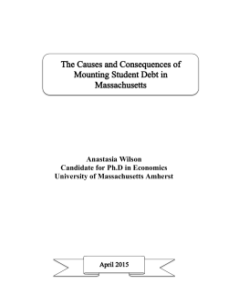 Anastasia Wilson Candidate for Ph.D in Economics University of