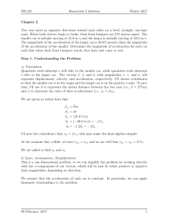 PH 221 Homework 2 Solution Winter 2017 Chapter 2 Two cars