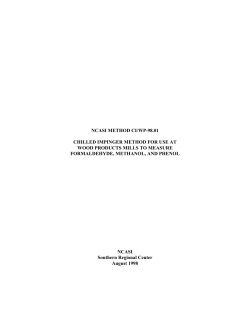 Method CI/WP-98.01 Chilled Impinger Method for Use at