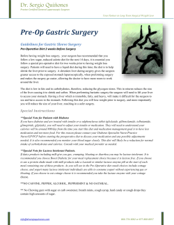 Bariatric Pre-Operative Diet