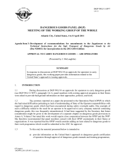 Approval to Carry Dangerous Goods