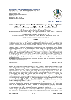 Effect of Drought on Groundwater Resources