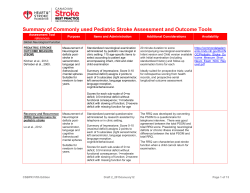 Summary of Commonly used Pediatric Stroke Assessment and