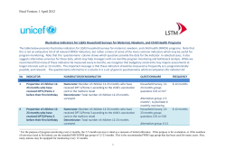Illustrative Indicators for LQAS Household Surveys for Maternal