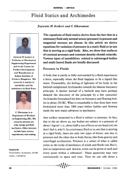 Fluid Statics and Archimedes