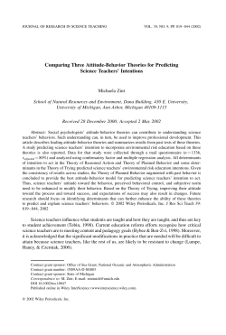 Comparing three attitude-behavior theories for predicting science
