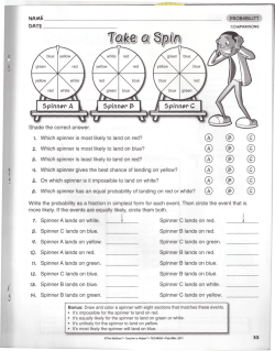 2. Which spinner is most likely to land on blue?
